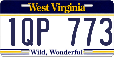 WV license plate 1QP773