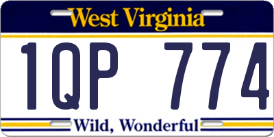 WV license plate 1QP774