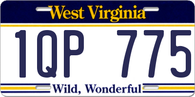 WV license plate 1QP775