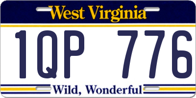 WV license plate 1QP776
