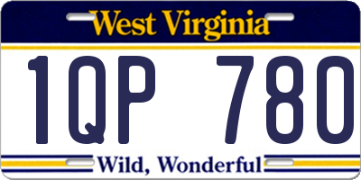 WV license plate 1QP780
