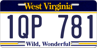 WV license plate 1QP781