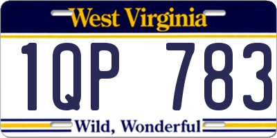WV license plate 1QP783
