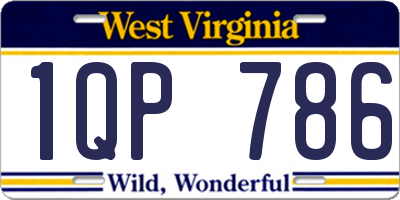 WV license plate 1QP786