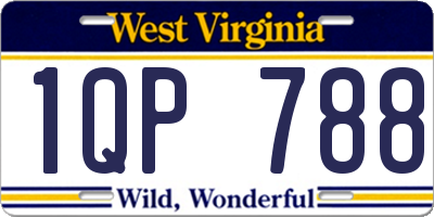 WV license plate 1QP788