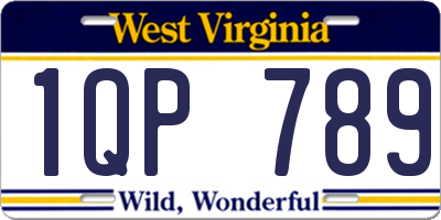 WV license plate 1QP789