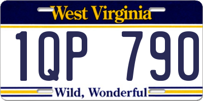 WV license plate 1QP790