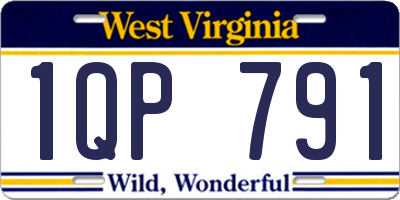 WV license plate 1QP791
