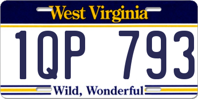 WV license plate 1QP793