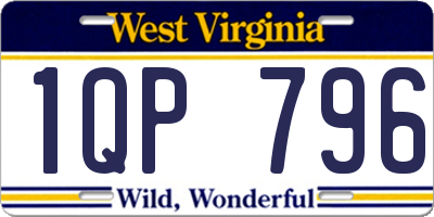 WV license plate 1QP796
