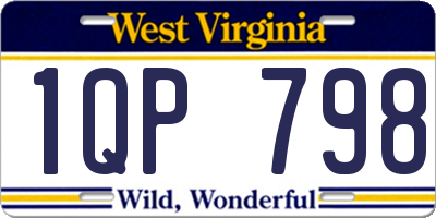 WV license plate 1QP798