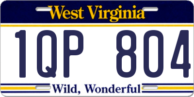 WV license plate 1QP804