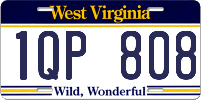 WV license plate 1QP808