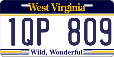 WV license plate 1QP809