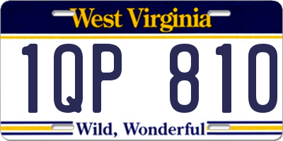 WV license plate 1QP810