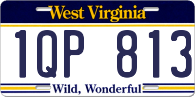 WV license plate 1QP813