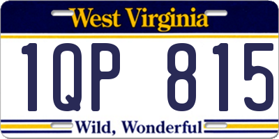 WV license plate 1QP815