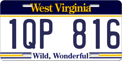 WV license plate 1QP816
