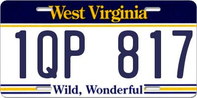 WV license plate 1QP817