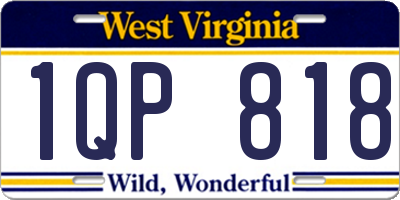 WV license plate 1QP818