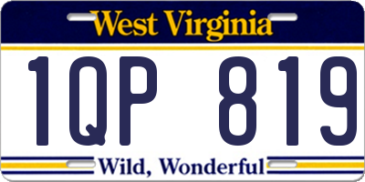 WV license plate 1QP819
