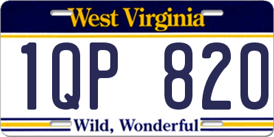 WV license plate 1QP820