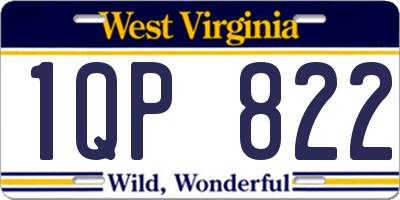 WV license plate 1QP822