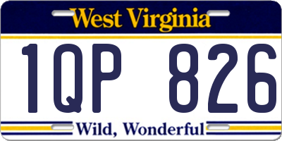 WV license plate 1QP826
