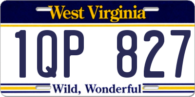 WV license plate 1QP827