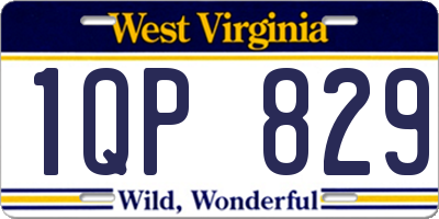WV license plate 1QP829