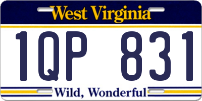 WV license plate 1QP831