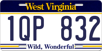 WV license plate 1QP832