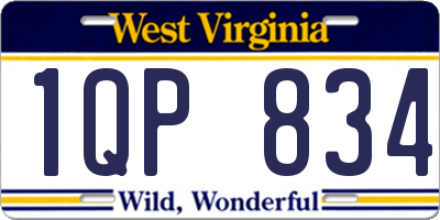 WV license plate 1QP834