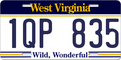 WV license plate 1QP835