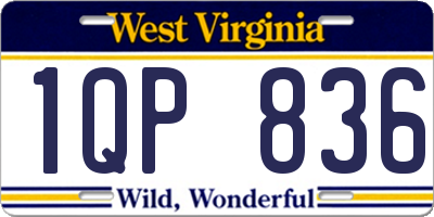 WV license plate 1QP836