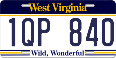 WV license plate 1QP840
