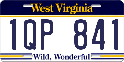WV license plate 1QP841