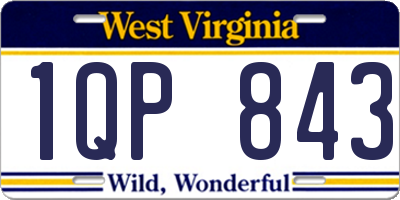 WV license plate 1QP843