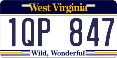 WV license plate 1QP847