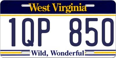WV license plate 1QP850