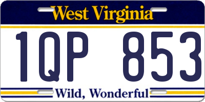 WV license plate 1QP853