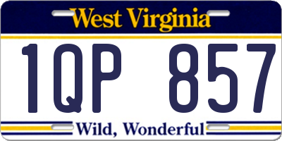 WV license plate 1QP857