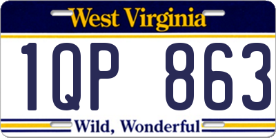 WV license plate 1QP863