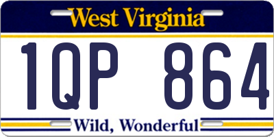 WV license plate 1QP864
