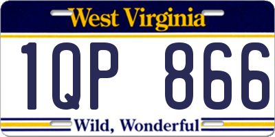 WV license plate 1QP866