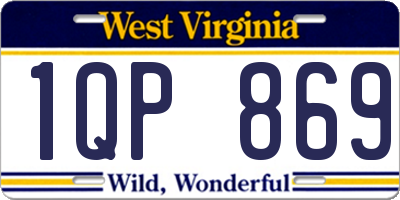 WV license plate 1QP869