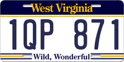 WV license plate 1QP871
