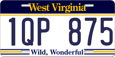 WV license plate 1QP875