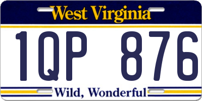 WV license plate 1QP876