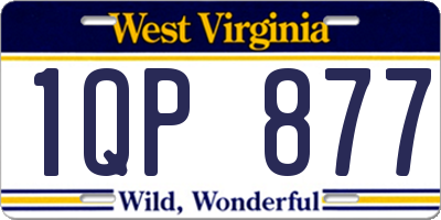 WV license plate 1QP877
